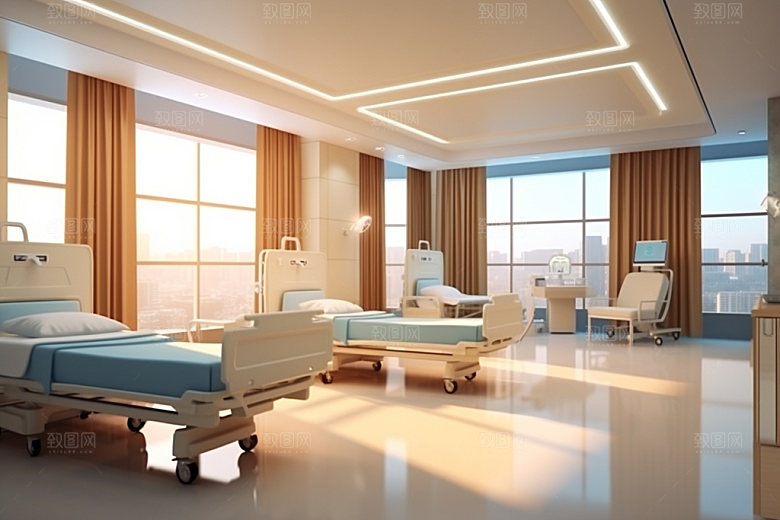 医院病房卫生医疗效果图