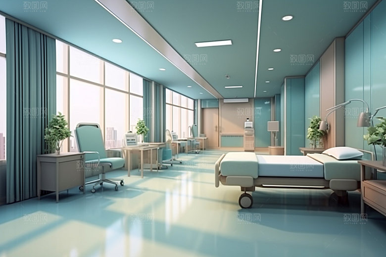 医院病房医疗干净效果图