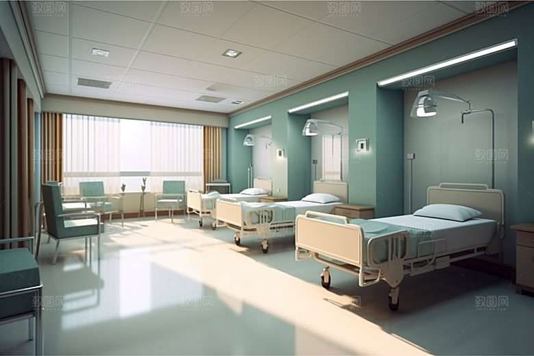 医院病房医疗简约效果图