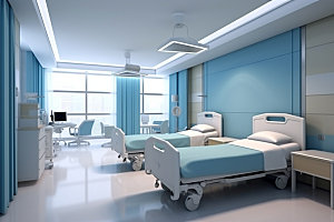 医院病房治疗干净效果图