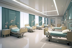 医院病房治疗室内效果图