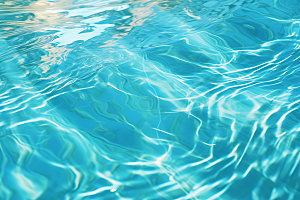 蓝色游泳池泳池水面水波纹摄影图
