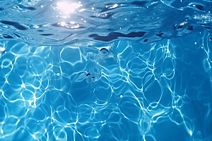 蓝色游泳池波光高清摄影图