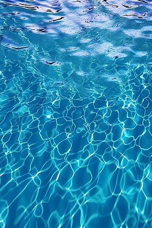 蓝色游泳池水波纹高清摄影图