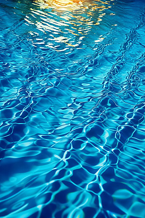 蓝色游泳池通透高清摄影图