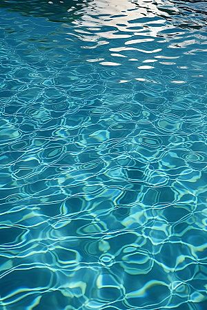蓝色游泳池清新高清摄影图