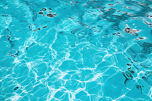 蓝色游泳池泳池水面波光摄影图