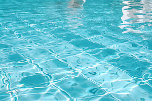 蓝色游泳池高清清新摄影图