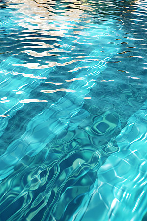 蓝色游泳池水波纹泳池水面摄影图