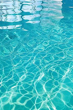 蓝色游泳池水波纹通透摄影图