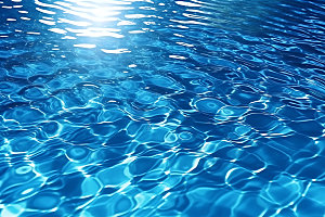蓝色游泳池高清波光摄影图