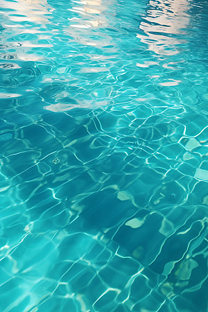 蓝色游泳池水波纹泳池水面摄影图