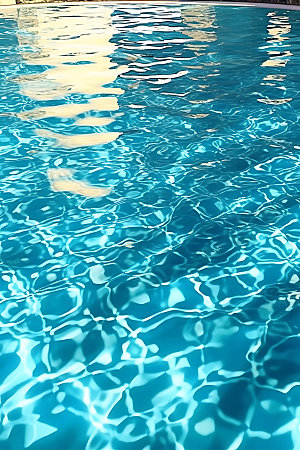 蓝色游泳池泳池水面通透摄影图