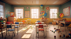 幼儿园教室装修可爱效果图