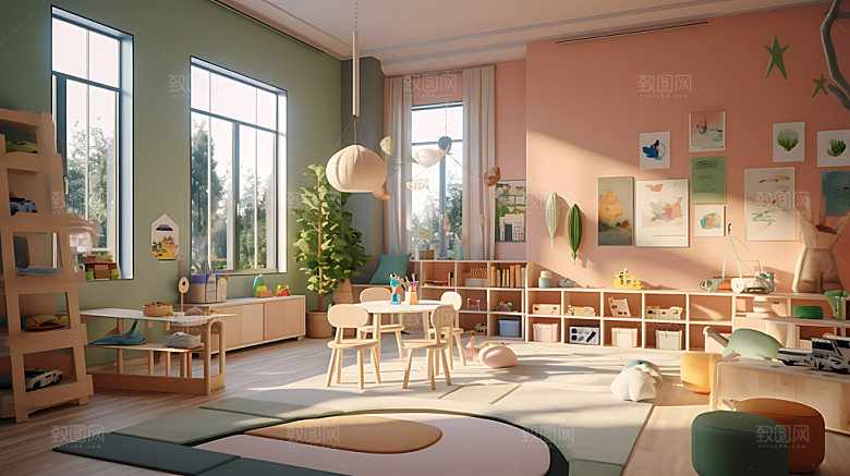 幼儿园教室温馨装修效果图