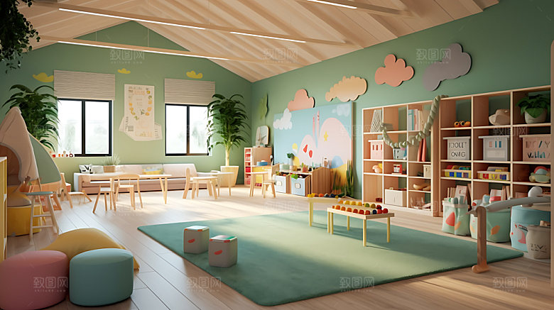 幼儿园教室装修可爱效果图