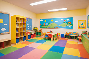 幼儿园教室室内幼教摄影图