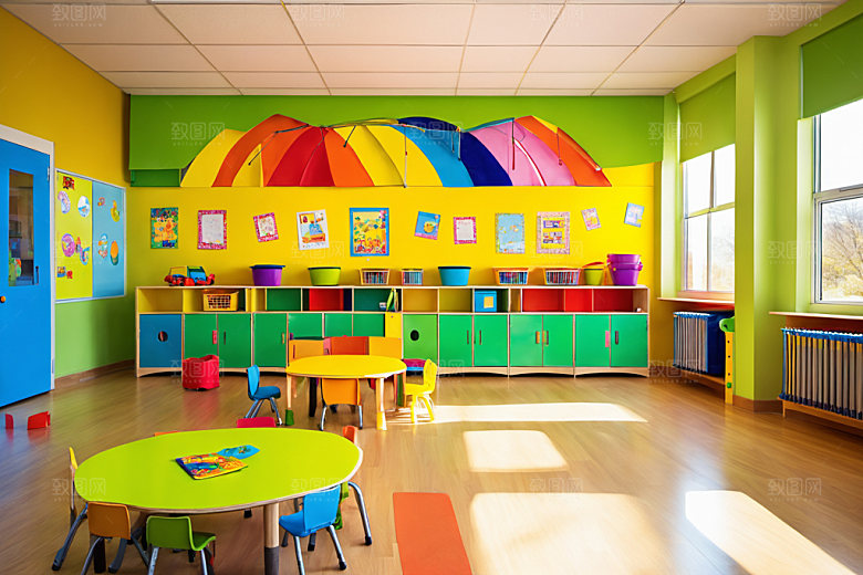 幼儿园教室学校可爱摄影图