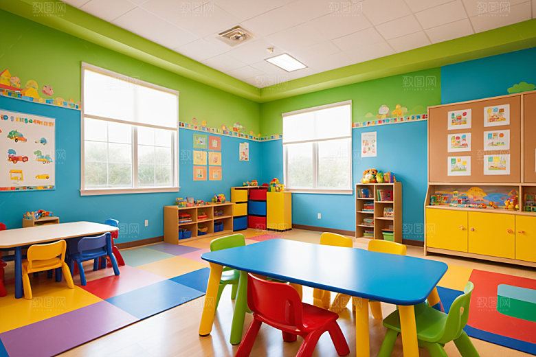 幼儿园教室温馨学校摄影图