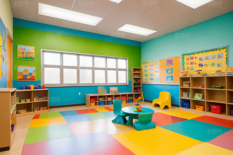 幼儿园教室可爱学校摄影图
