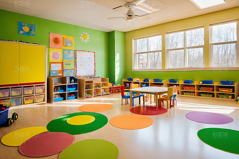 幼儿园教室温馨可爱摄影图
