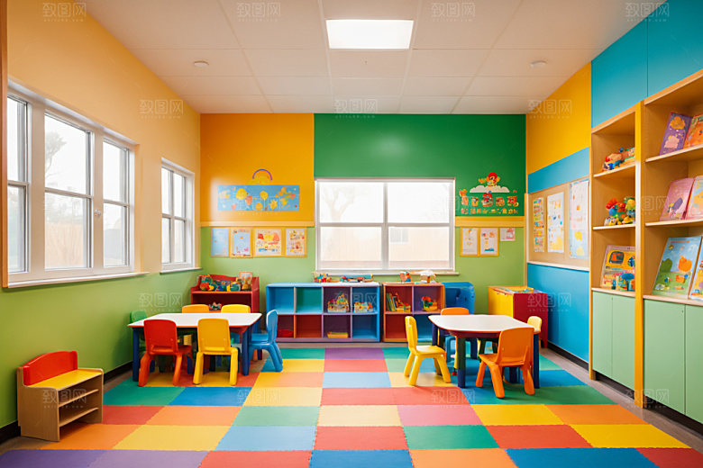 幼儿园教室托儿所温馨摄影图