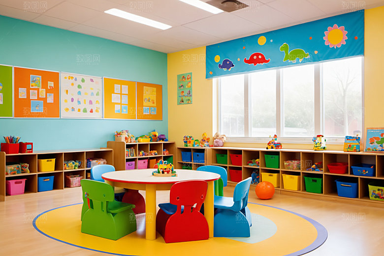 幼儿园教室温馨场景摄影图