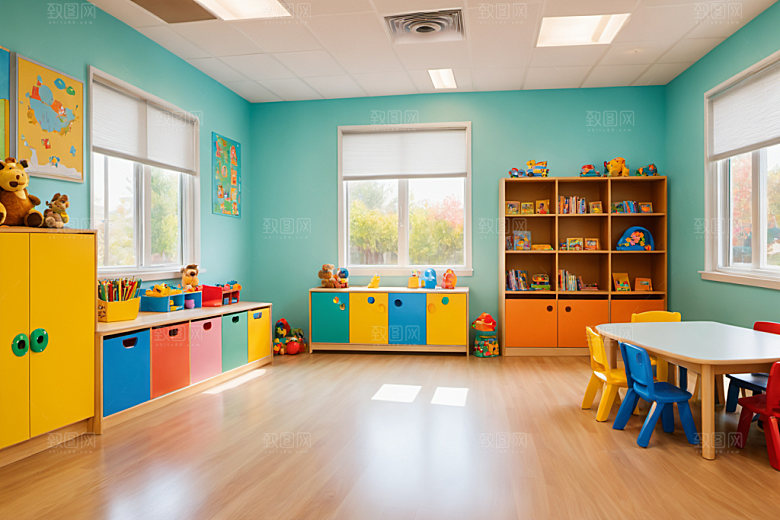 幼儿园教室可爱学校摄影图