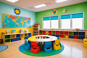 幼儿园教室可爱学校摄影图