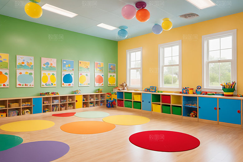 幼儿园教室温馨童趣摄影图