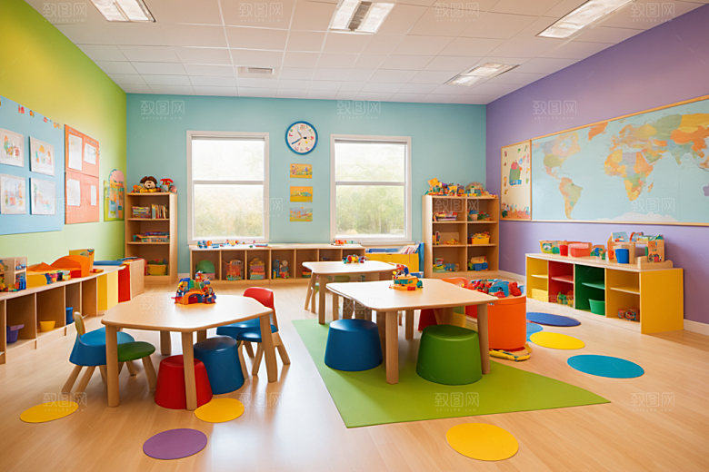 幼儿园教室幼教室内摄影图