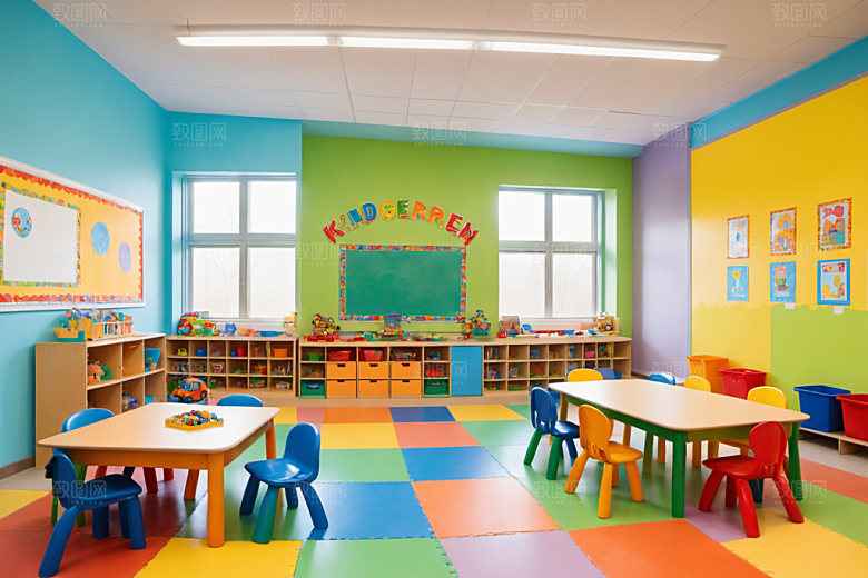 幼儿园教室室内幼教摄影图