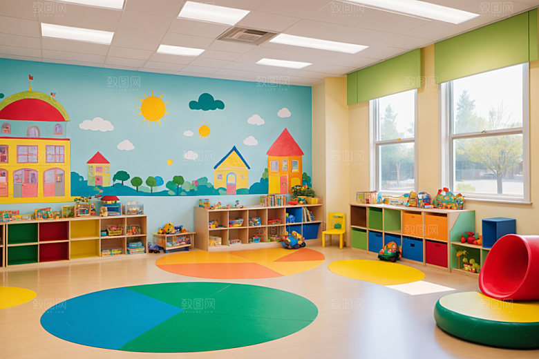 幼儿园教室幸福可爱摄影图