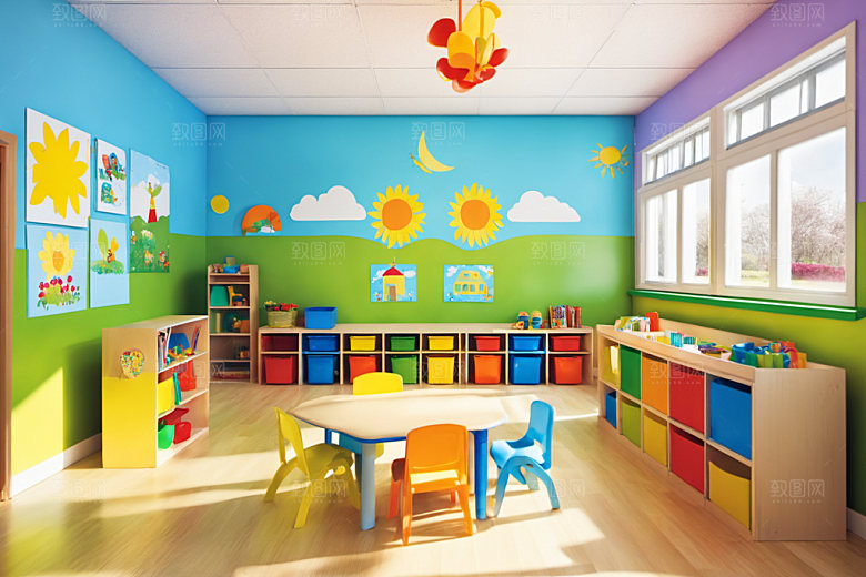 幼儿园教室学校幼教摄影图