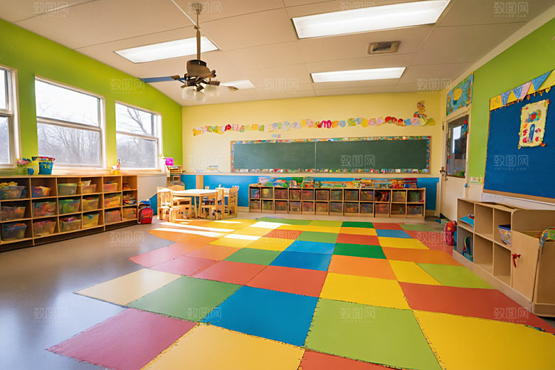 幼儿园教室可爱学校摄影图