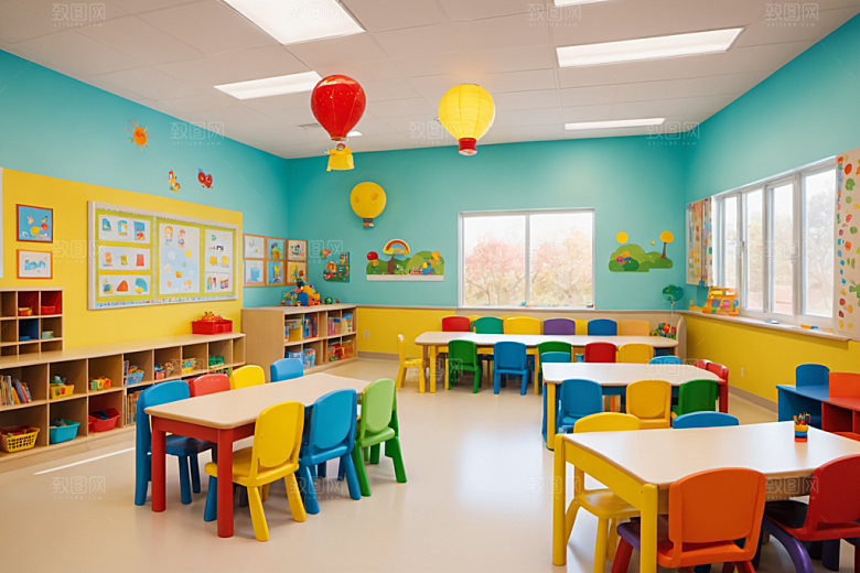 幼儿园教室幸福童趣摄影图