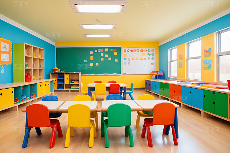 幼儿园教室温馨高清摄影图