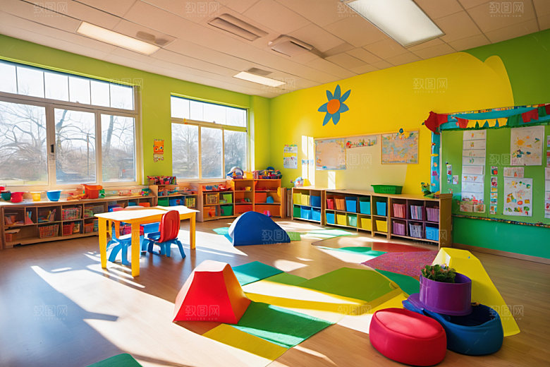 幼儿园教室场景可爱摄影图