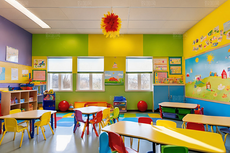 幼儿园教室可爱童趣摄影图