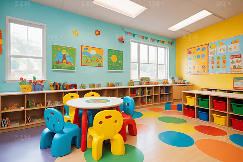 幼儿园教室学校场景摄影图