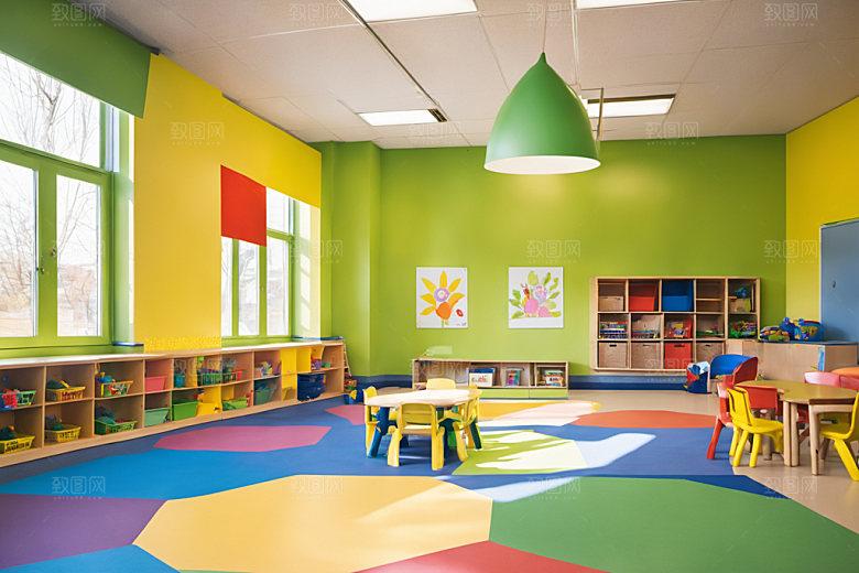 幼儿园教室温馨学校摄影图