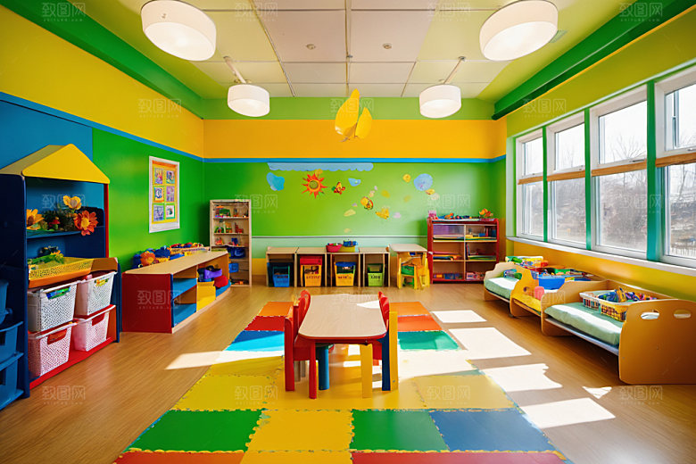 幼儿园教室幼教室内摄影图