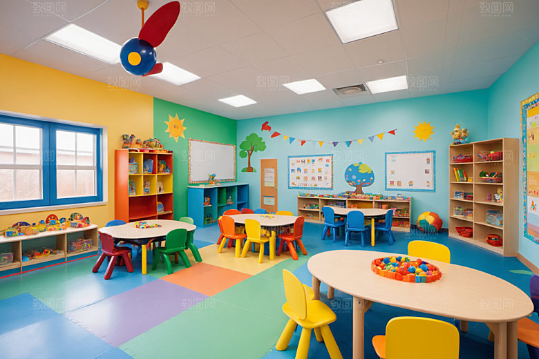 幼儿园教室高清幼教摄影图