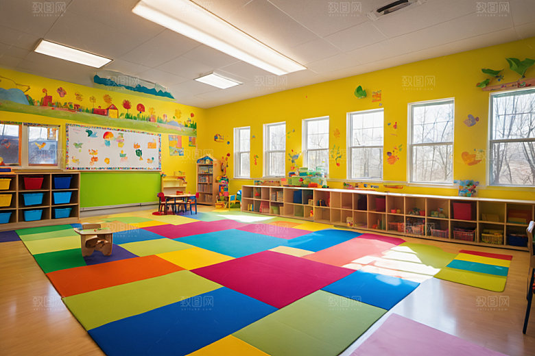 幼儿园教室温馨学校摄影图