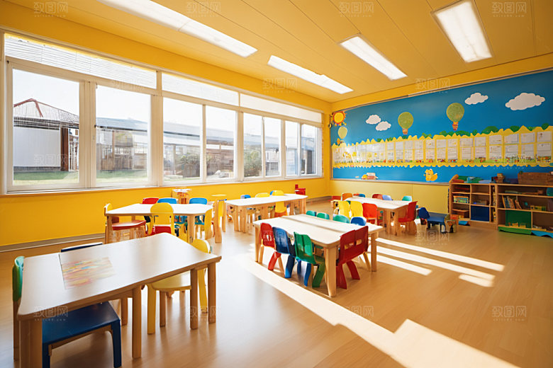 幼儿园教室可爱室内摄影图