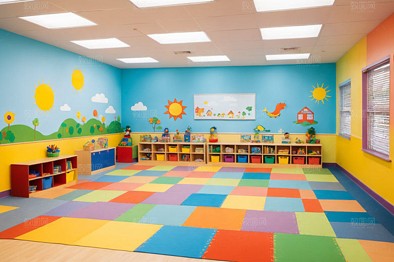 幼儿园教室可爱幼教摄影图