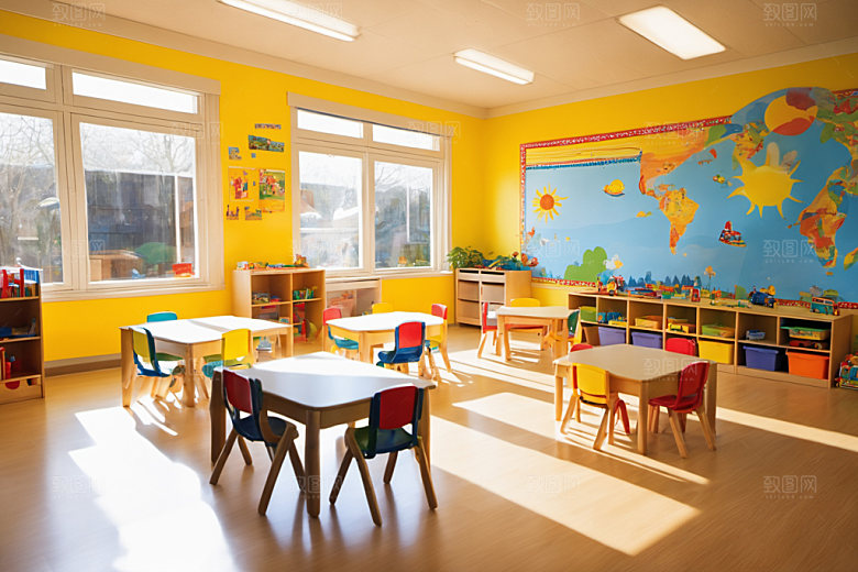 幼儿园教室高清幼教摄影图