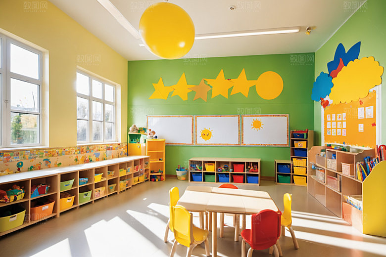 幼儿园教室童趣幸福摄影图