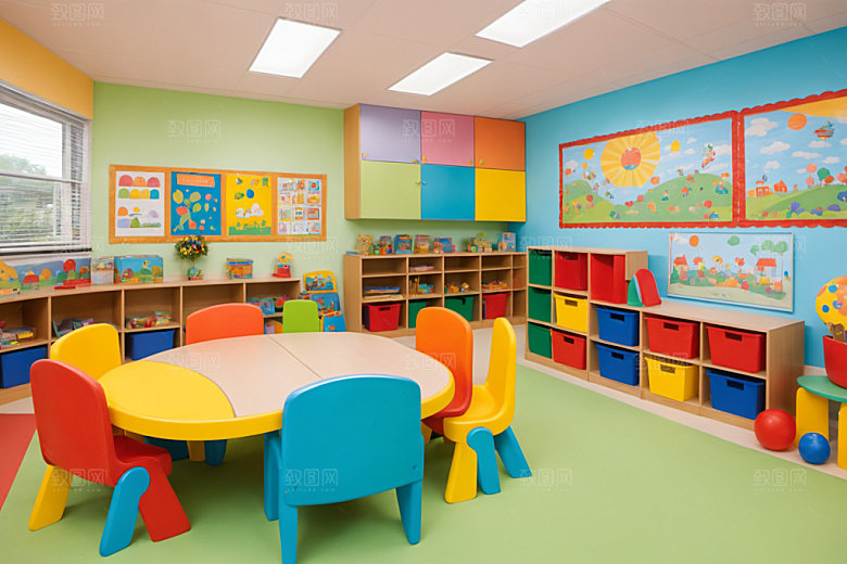 幼儿园教室场景高清摄影图