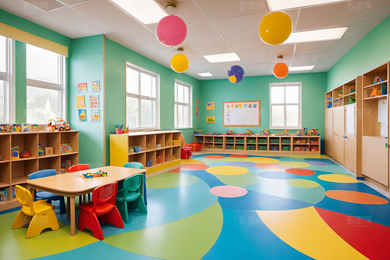 幼儿园教室室内可爱摄影图